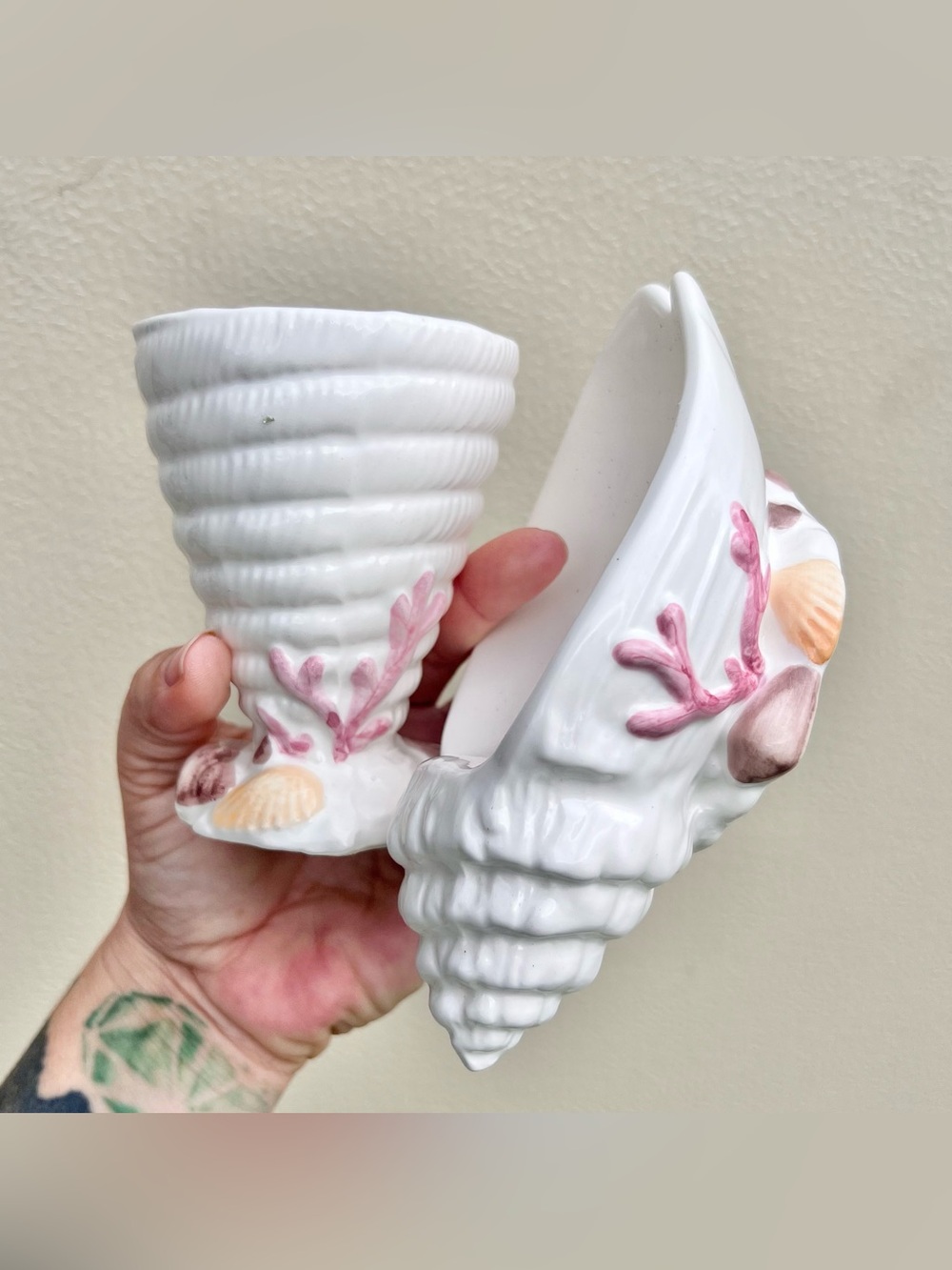 Seashell Beachy Soap Holder & Toothbrush Holder